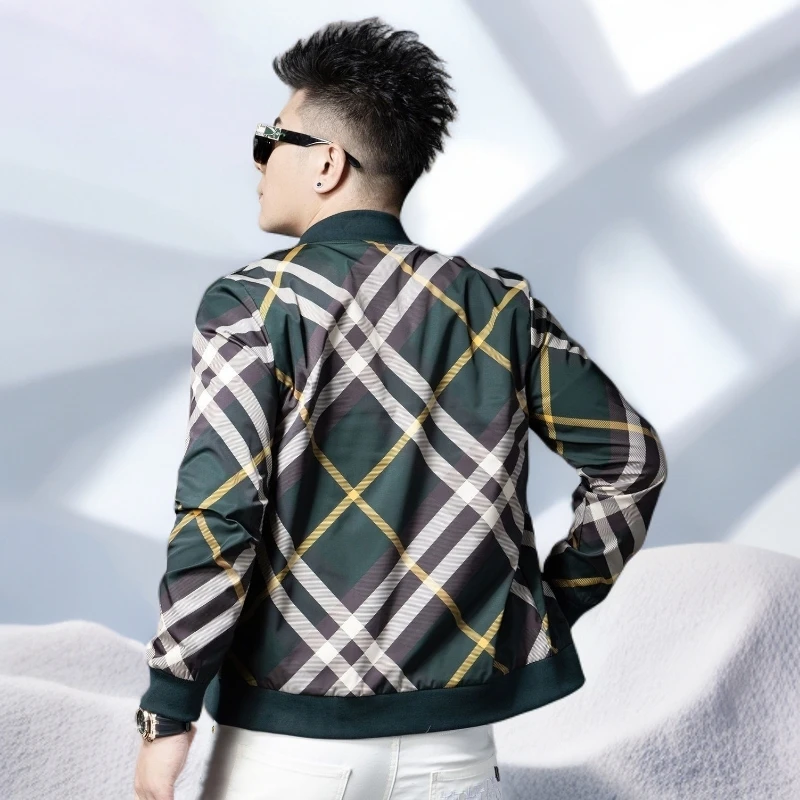 882562-2025棒球领双面服男士秋季新款夹克潮流修身时尚休闲外套