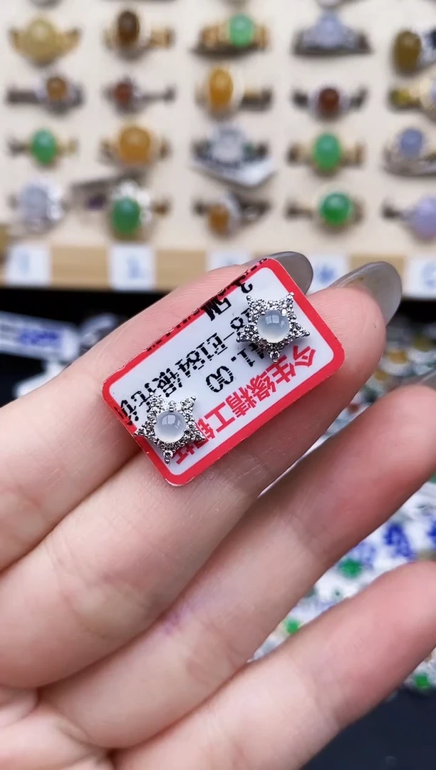银S925镶嵌戒指翡翠0155