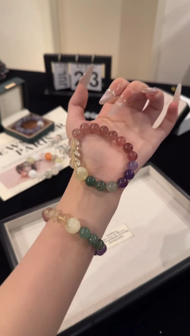 水晶手串合金五行多宝x2020