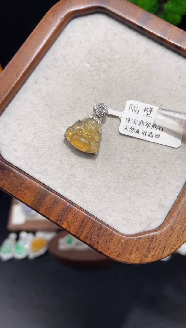 吊坠(赠链)银S925镶嵌翡翠吊坠