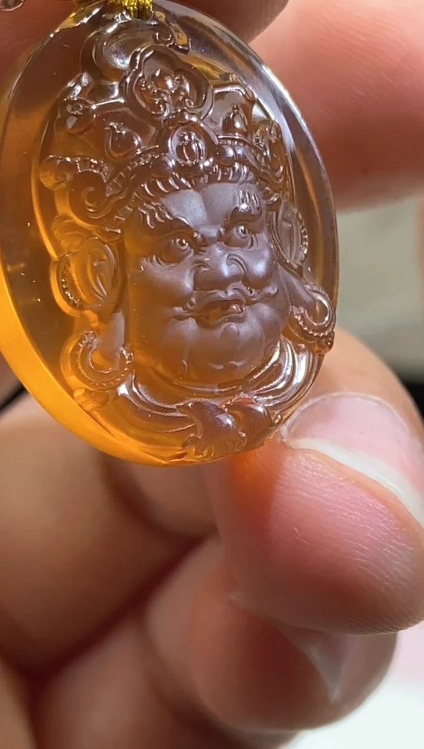 琥珀颈饰未镶嵌金棕珀黄材神