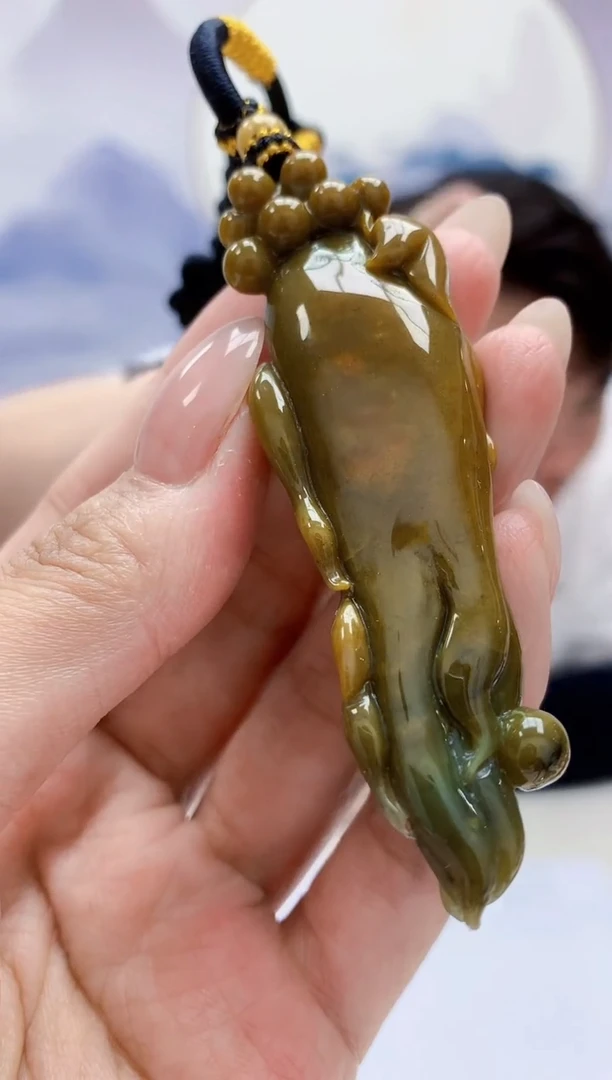 定制翡翠未镶嵌5060MM-毛货挂件52