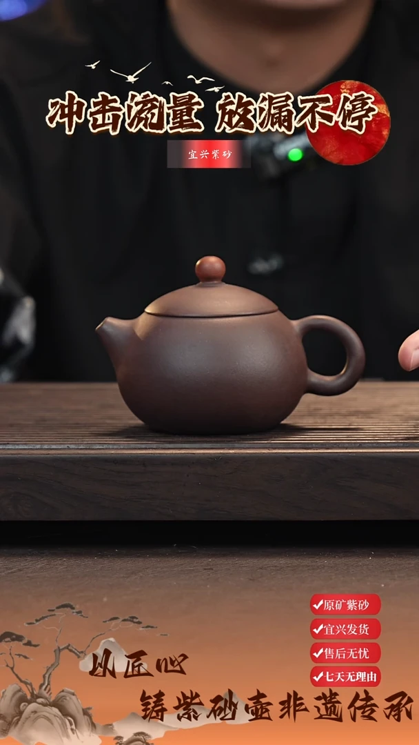 茶壶紫砂宜兴原矿紫砂 西施壶 紫泥