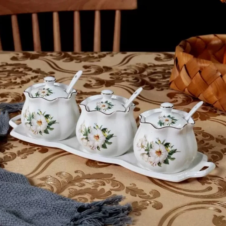 【王家陶瓷】MTSD-白芍调味罐套装