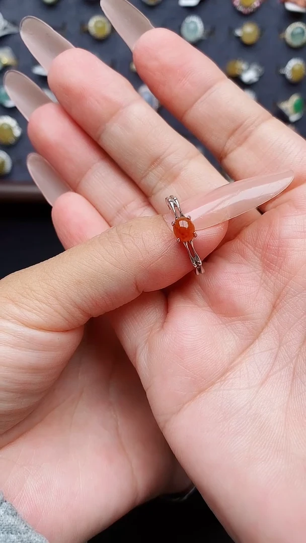 银S925镶嵌戒指翡翠天然A货翡翠111