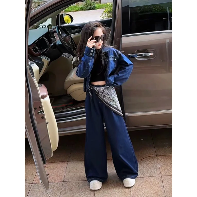 【影宝专属】女童牛仔套装2025新款秋装女孩大童洋气网红衣服