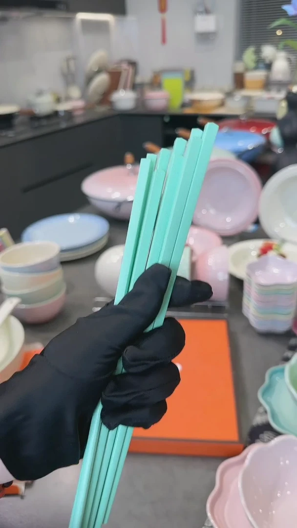 【闪购商品】瓷筷子SPS6双盒装-孔雀青