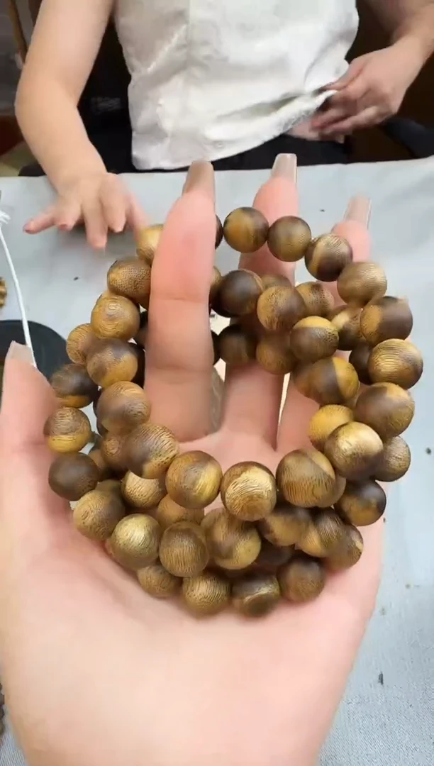 沉香手串1211虎斑棋圆珠单圈多样性发一