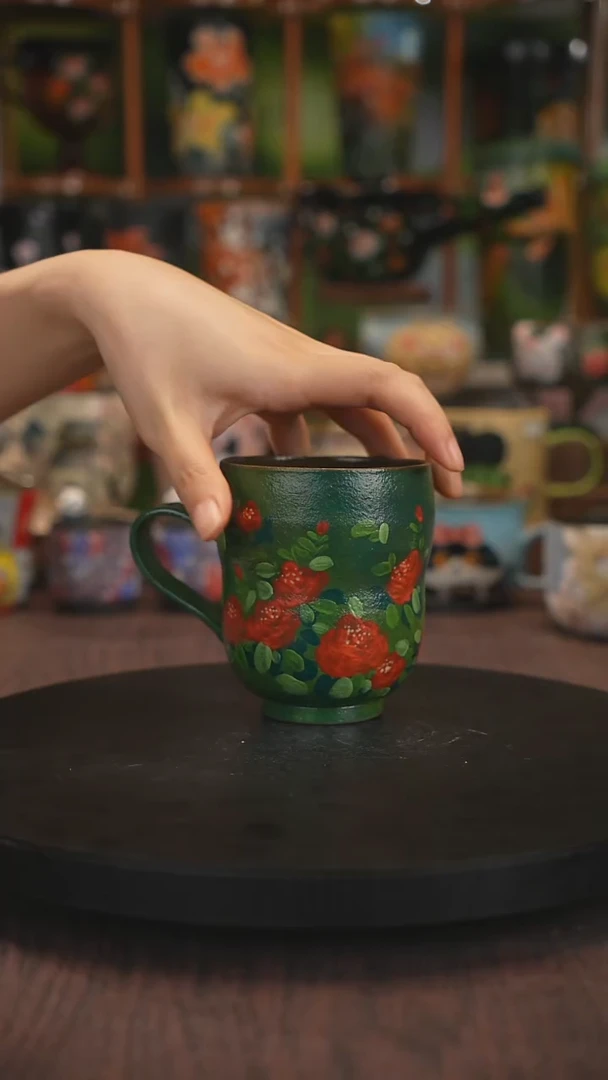 紫砂油画手绘釉下彩