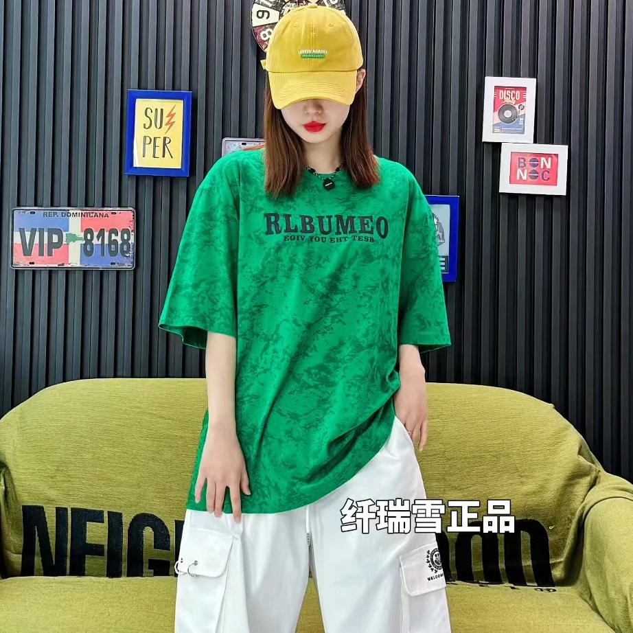 纤瑞雪新款【513款宽松版短袖】男女同款扎染工艺宽松体恤