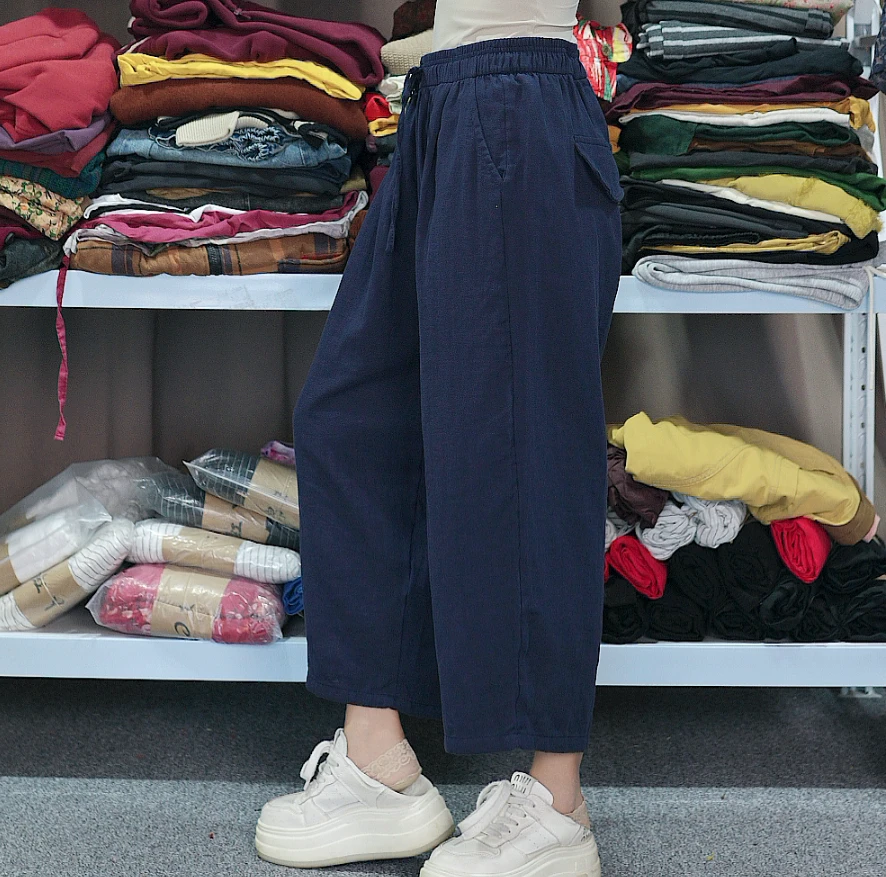 Q5052纯色夏季七分裤休闲哈伦裤婴儿棉气球裤女