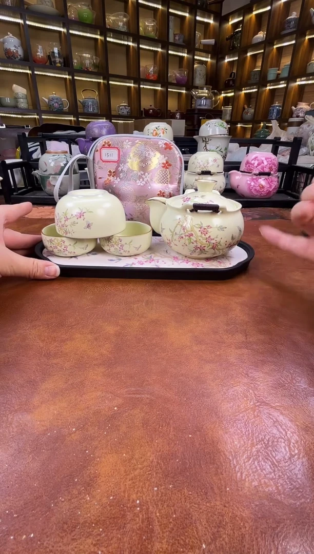 .桃花宝瓶旅行+长方桃花盘