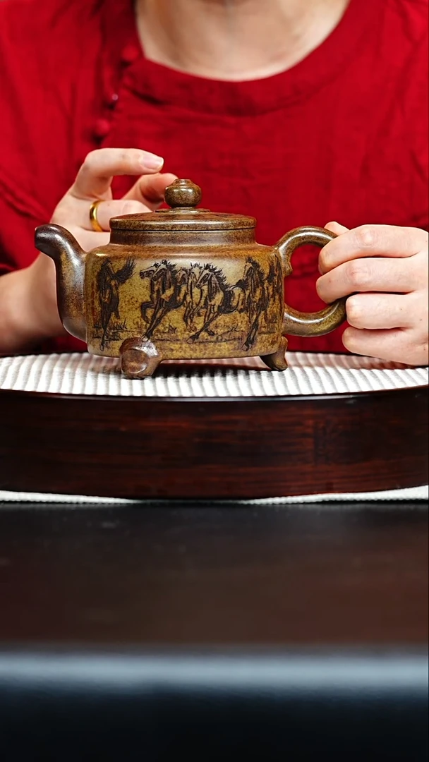 茶壶紫砂宜兴紫砂 三足大彬 沉香泥 王燕 h117