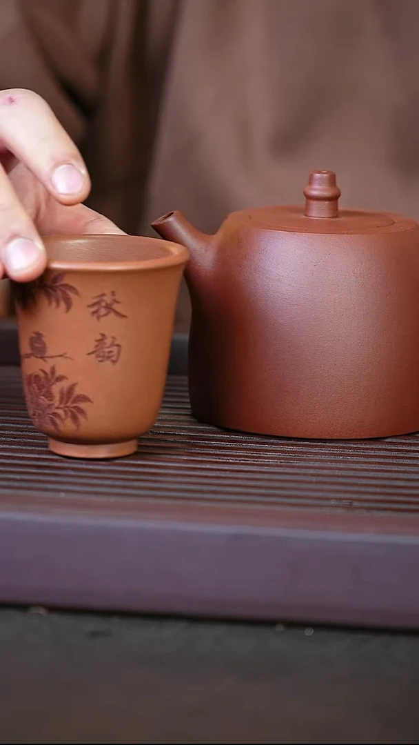 紫砂紫泥汉铎紫砂