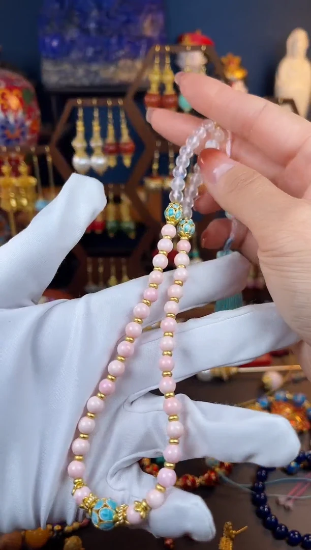 【闪购商品】月光女王粉珐琅手机链