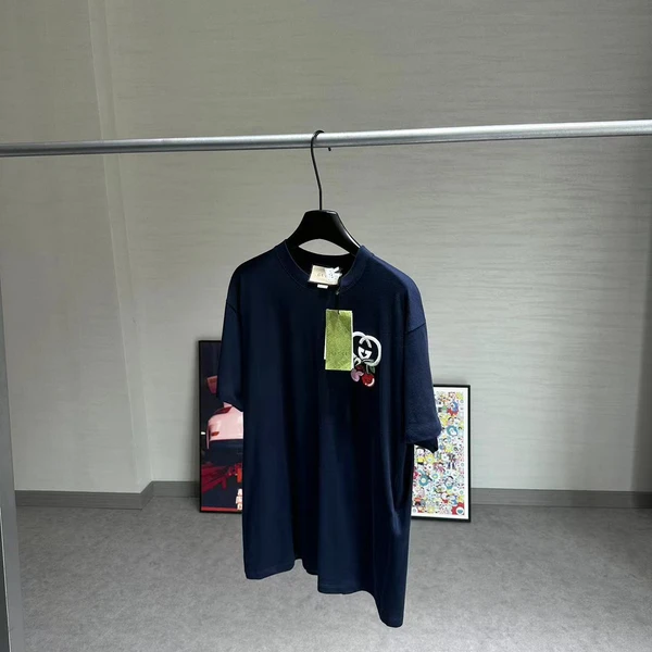 全新未使用 GUCCI/古驰 图案刺绣圆领短袖T恤
