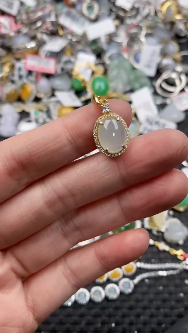 银S925镶嵌戒指翡翠999    7