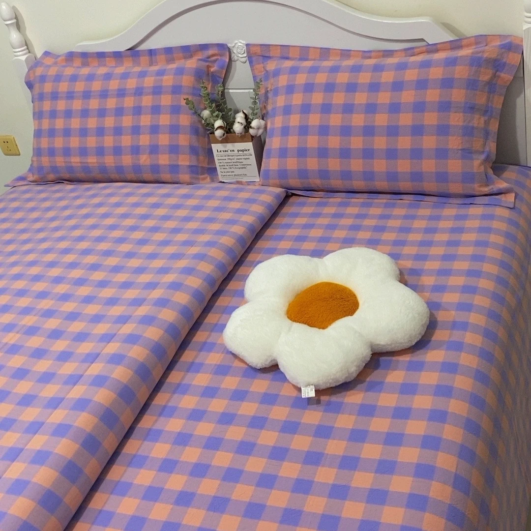 【宿舍三件套】A类纯棉全棉色织水洗棉亲肤柔软舒适透气格子简约