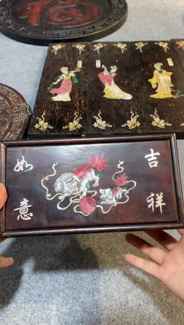 香榧木紫檀拆件雕刻板以直播间实物为准微瑕老物件