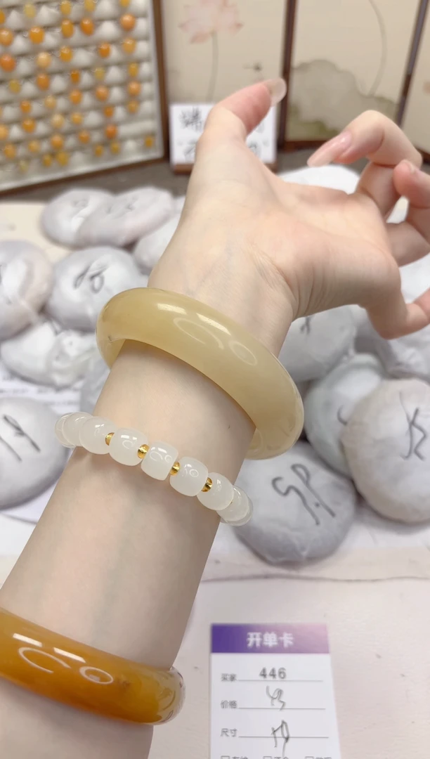 石英质玉手镯未镶嵌446-财气镯-圈口59