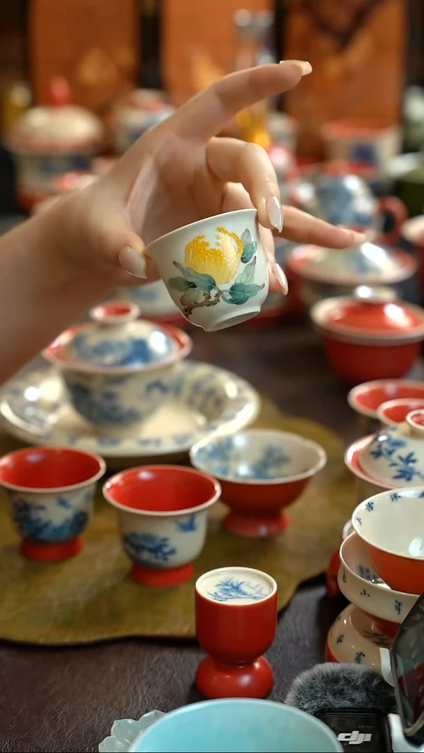 瓷上林泉雅圣佛手小杯