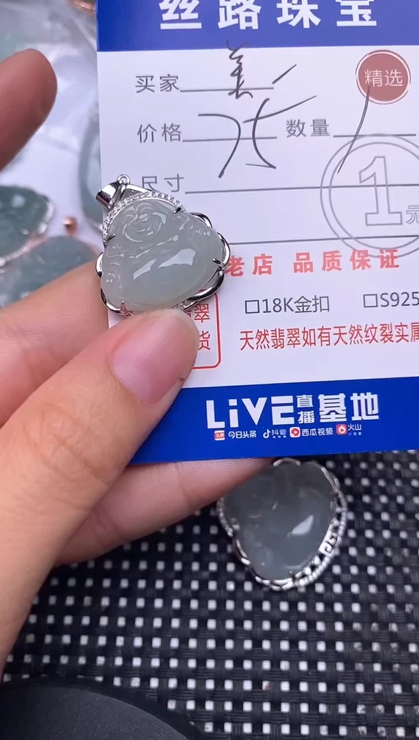 颈饰银S925镶嵌翡翠?***?挂件