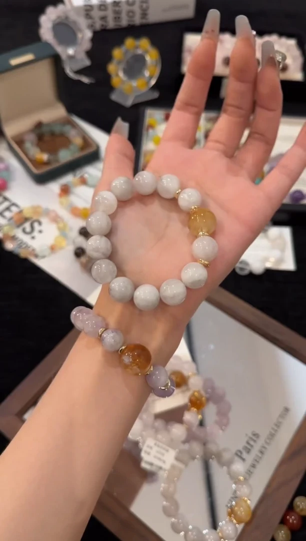 合金手链水晶紫兔毛x2958