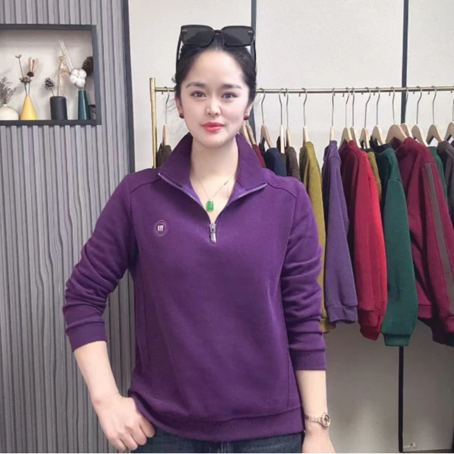 2025秋季新款卫衣女洋气刺绣半拉链宽松休闲外穿时尚大码外穿上衣