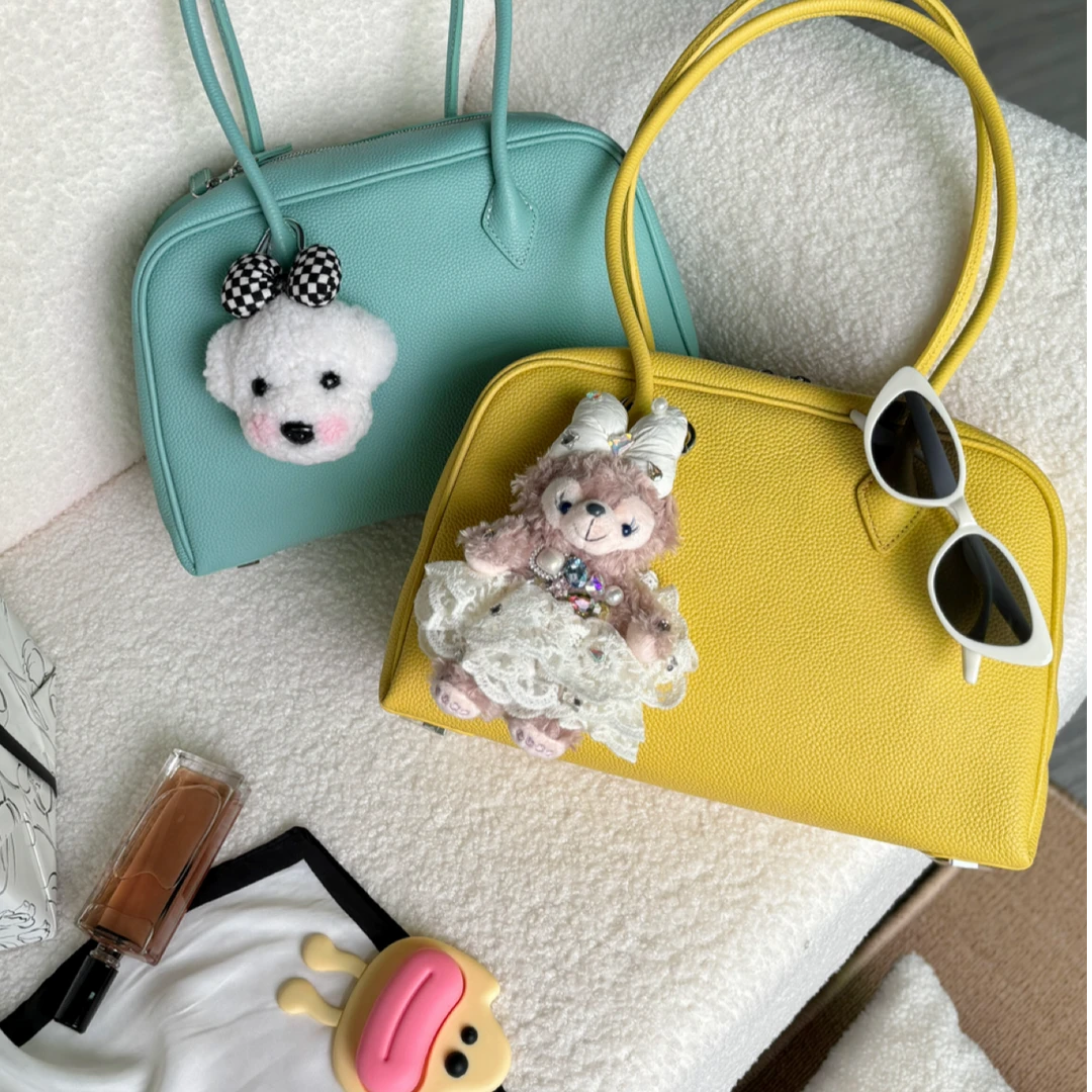 春夏新款】波士顿保龄球包 togo头层牛皮 单肩手提