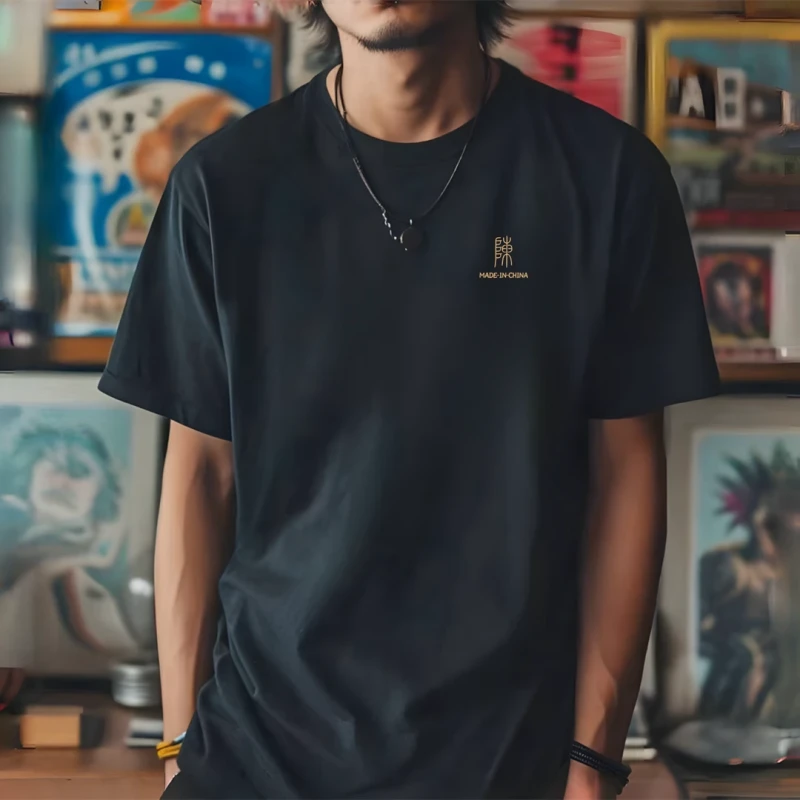 百家姓姓氏创意古代古字篆书圆领短袖黑色文化衫印花定制T恤国潮