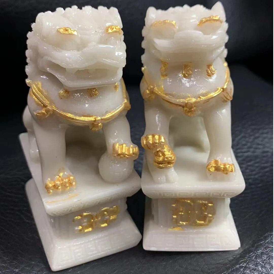 石狮子精雕创意摆件