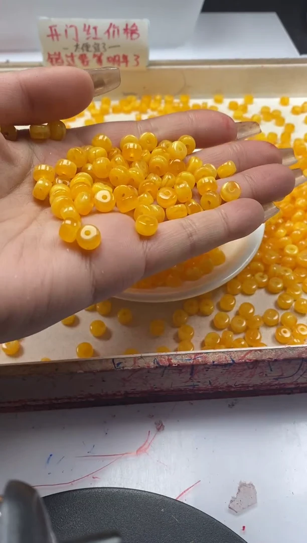 【闪购商品】蜜蜡颈饰未镶嵌w2364鸡油黄蜜蜡算盘7*4mm20颗