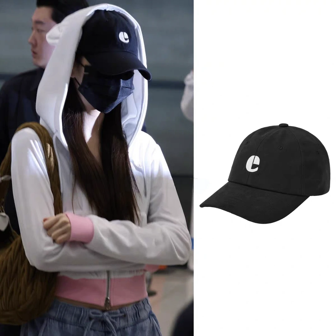韩系潮牌明星同款复古e标棒球帽男女大帽围宽檐鸭舌帽休闲运动帽