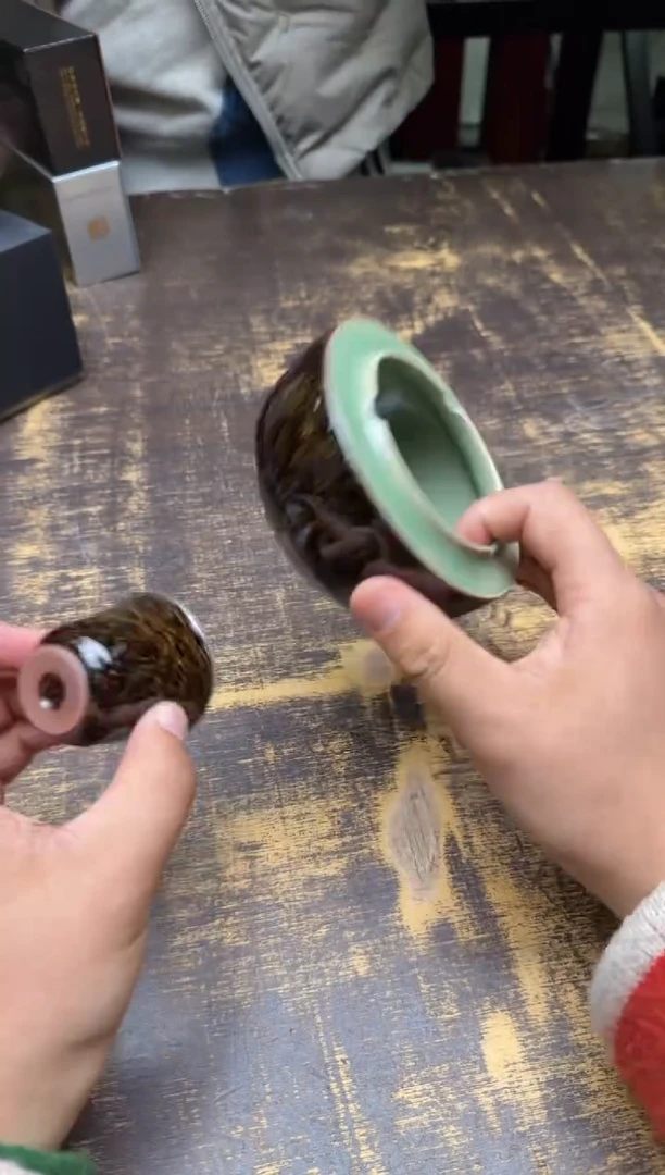 秋**月陈慧芳碧海星河岩茶杯+烟灰缸