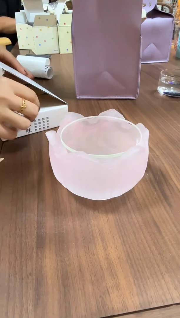 粉色琉璃温茶器