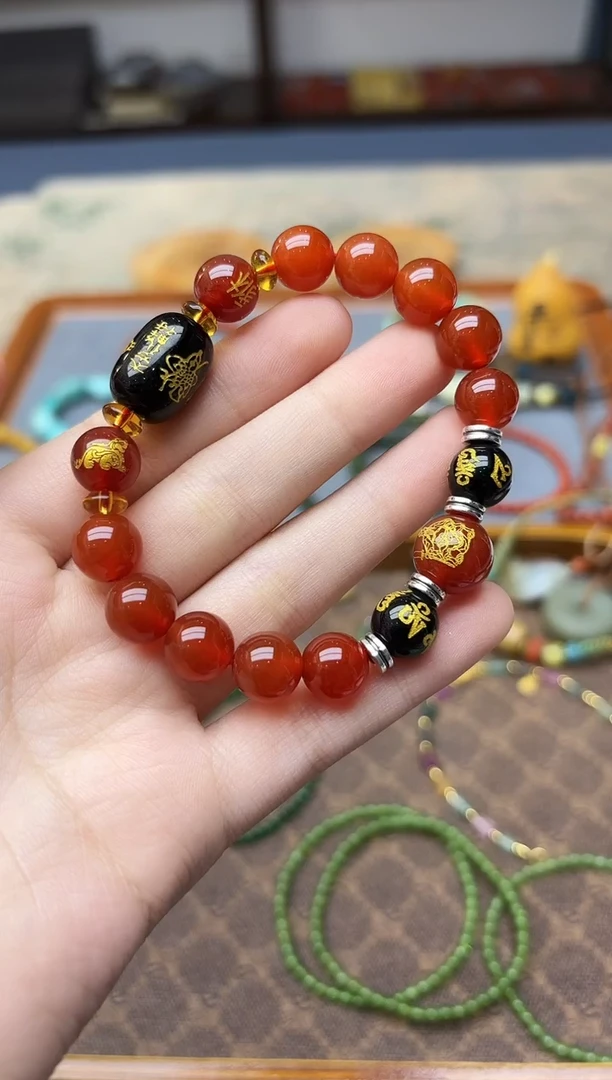 未镶嵌车挂玛瑙/玉髓玛瑙手串MY