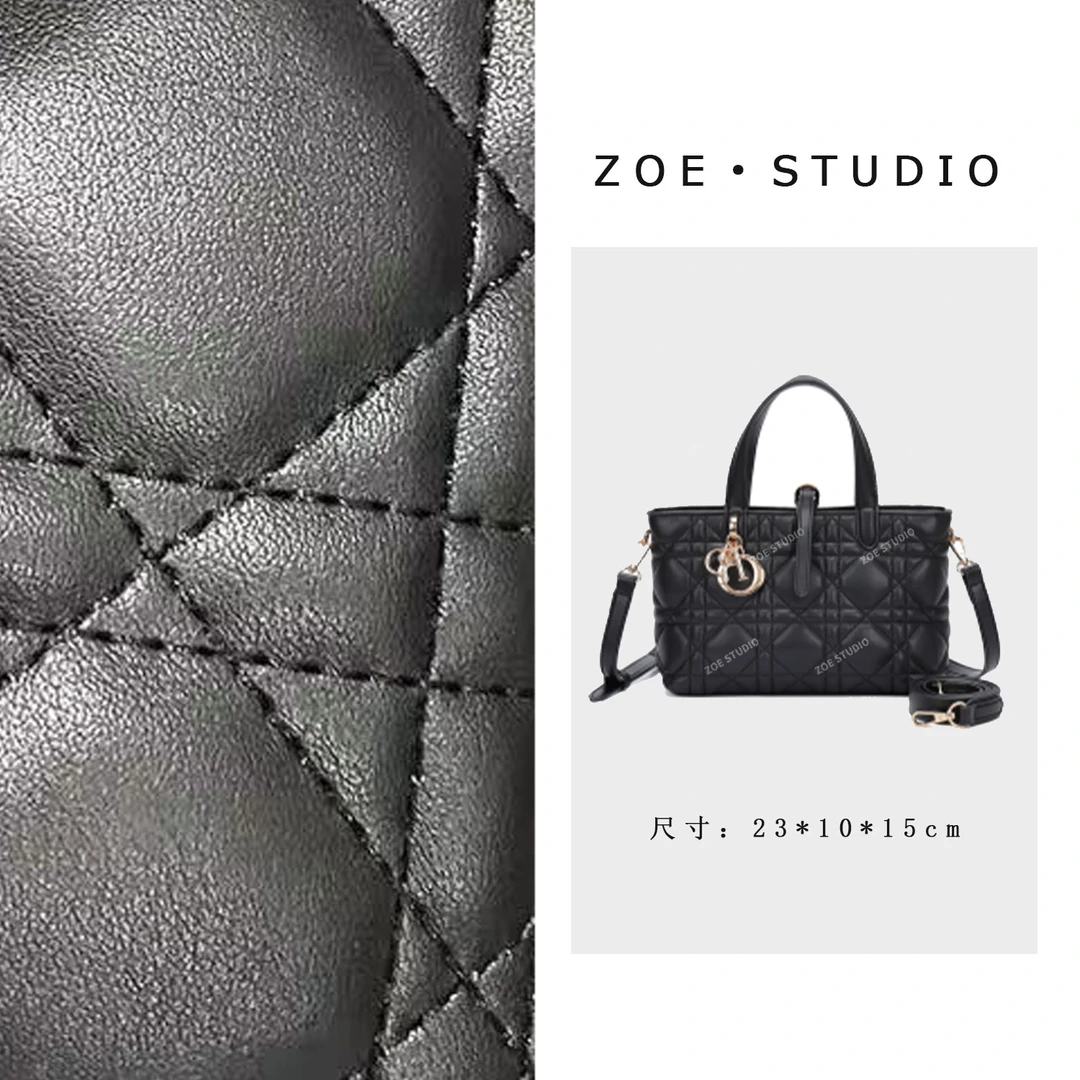 【佐伊甄选】QYX-8252-黑色轻奢女士时尚百搭小众真皮单肩挎包