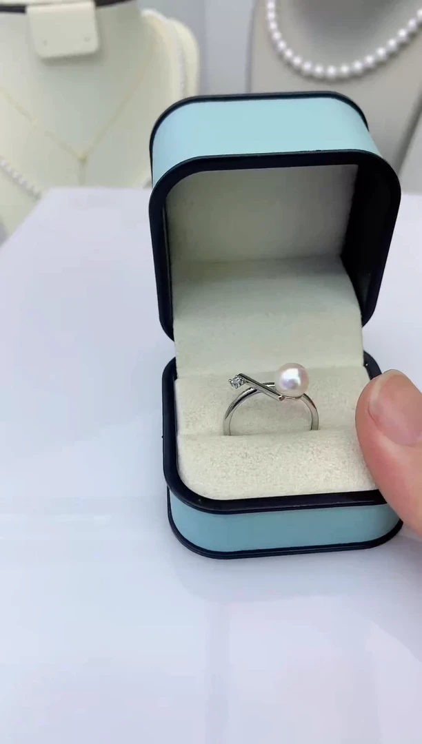 银S925镶嵌海水珍珠饰品戒指