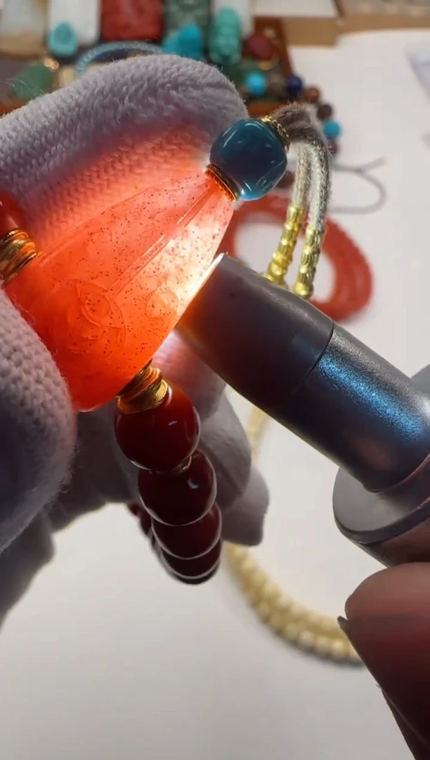 18K金镶嵌手串手串南红玛瑙远***~手串手串