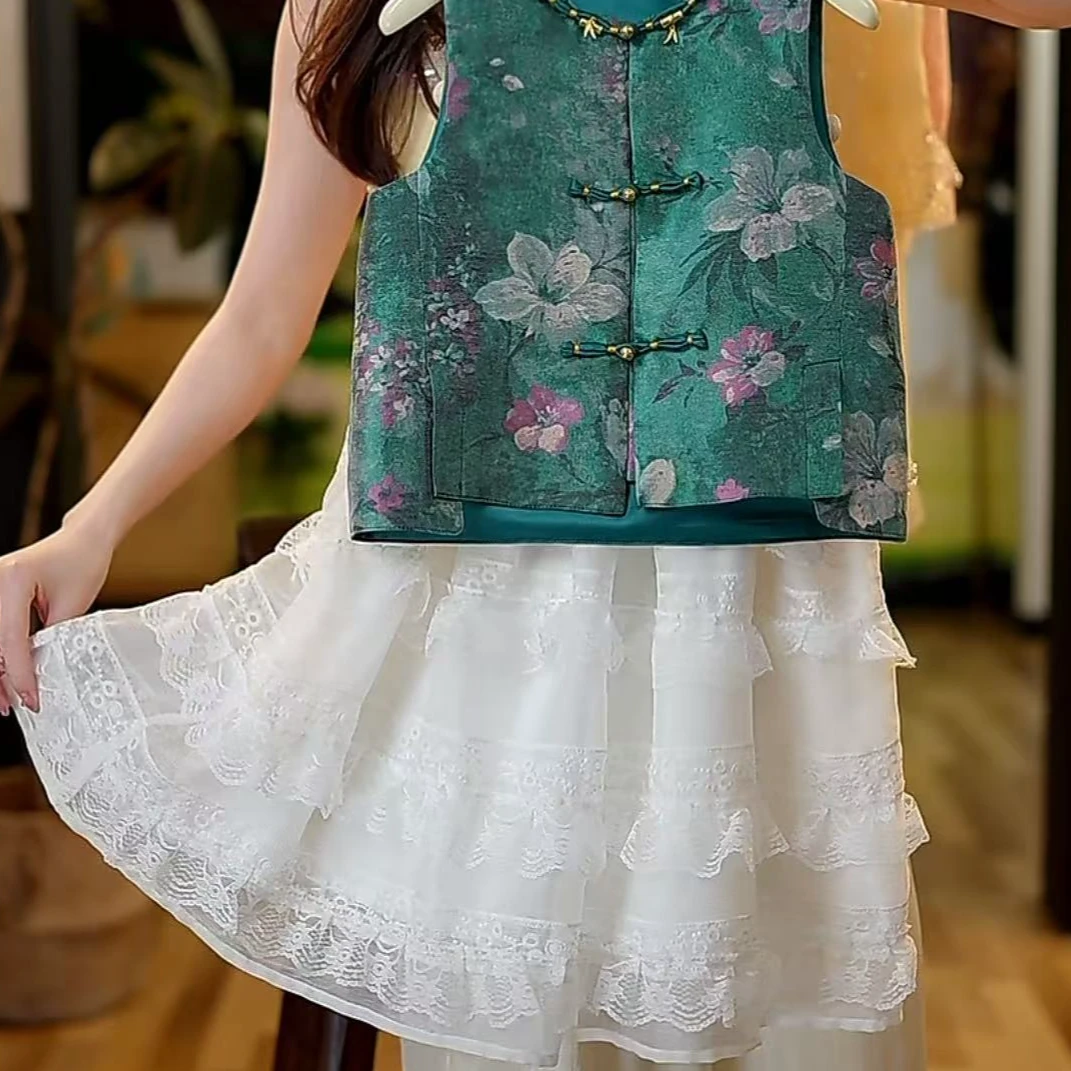 【琨萱】“”女童新款百搭2025款中式国风蛋糕裙 SS66Q087