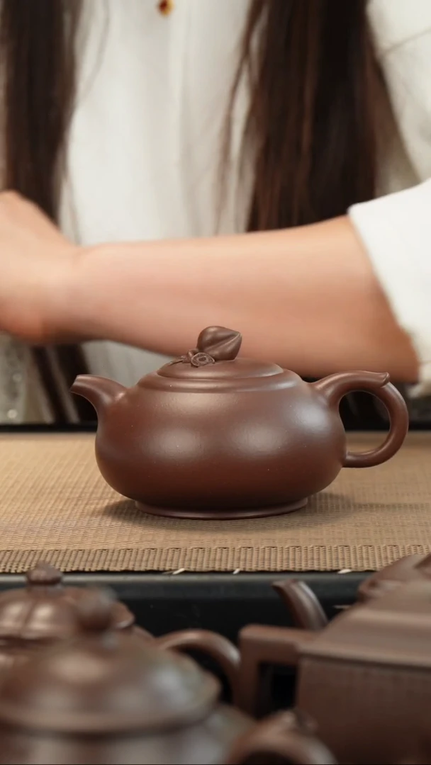茶壶紫砂老紫泥圣桃180