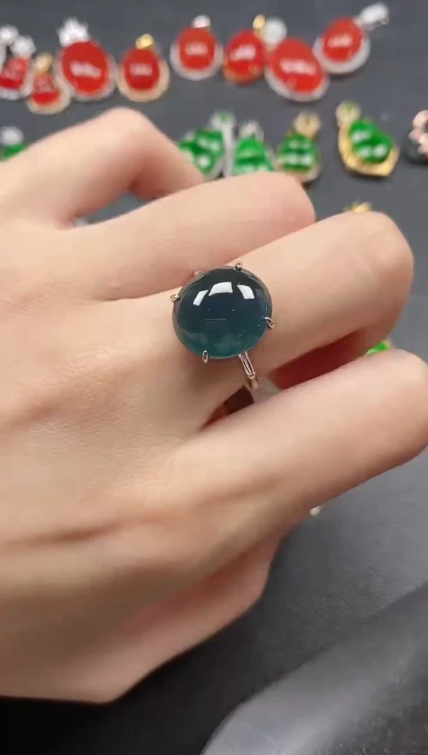 银S925镶嵌戒指翡翠51151