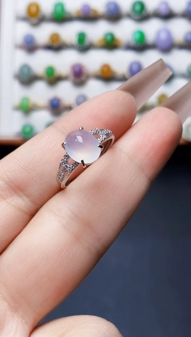 银S925镶嵌戒指翡翠0409