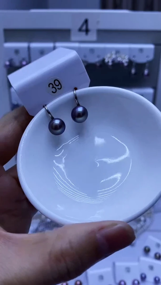 银S925镶嵌耳饰淡水珍珠39