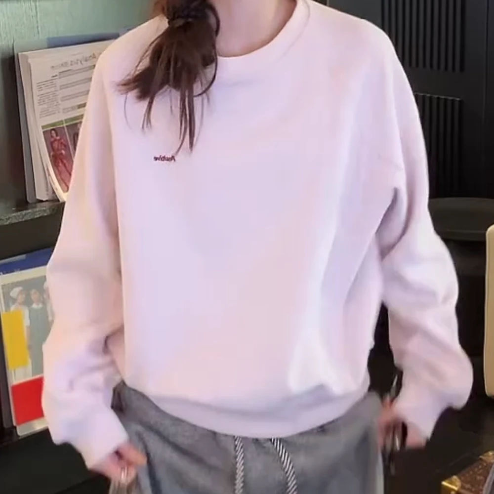 天然高支棉 刷毛工艺 JI简系字母刺绣休闲卫衣C6084