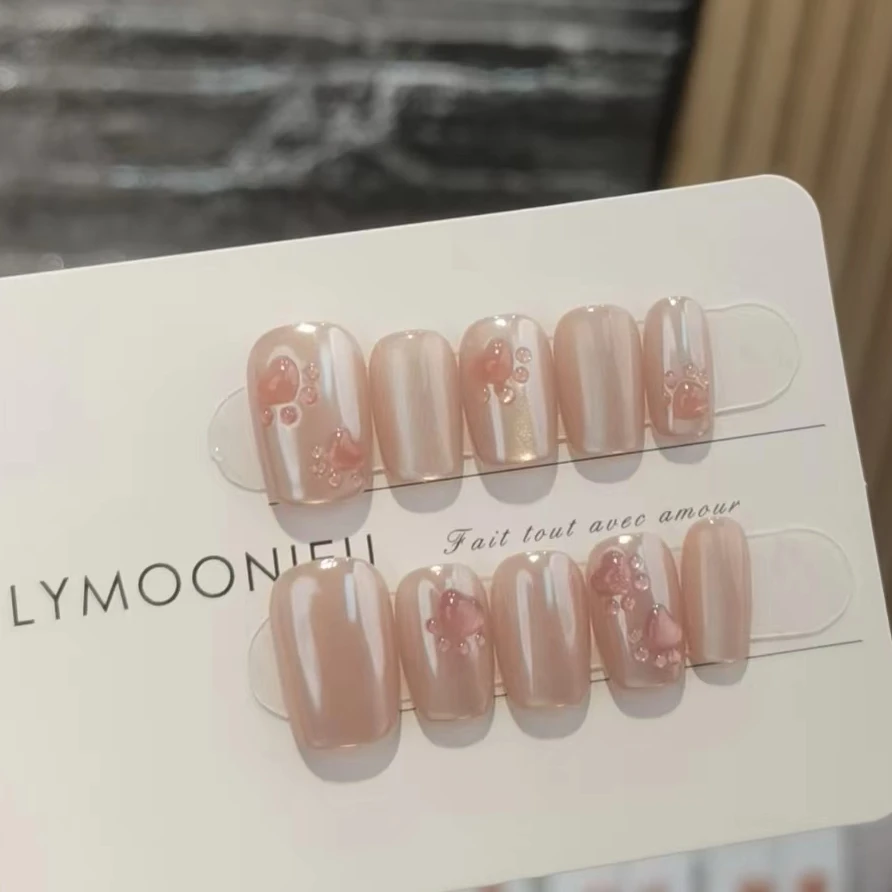 小萌爪  蝶诗舞 纯手工定制美甲贴片 可爱萌萌定制穿戴甲10片