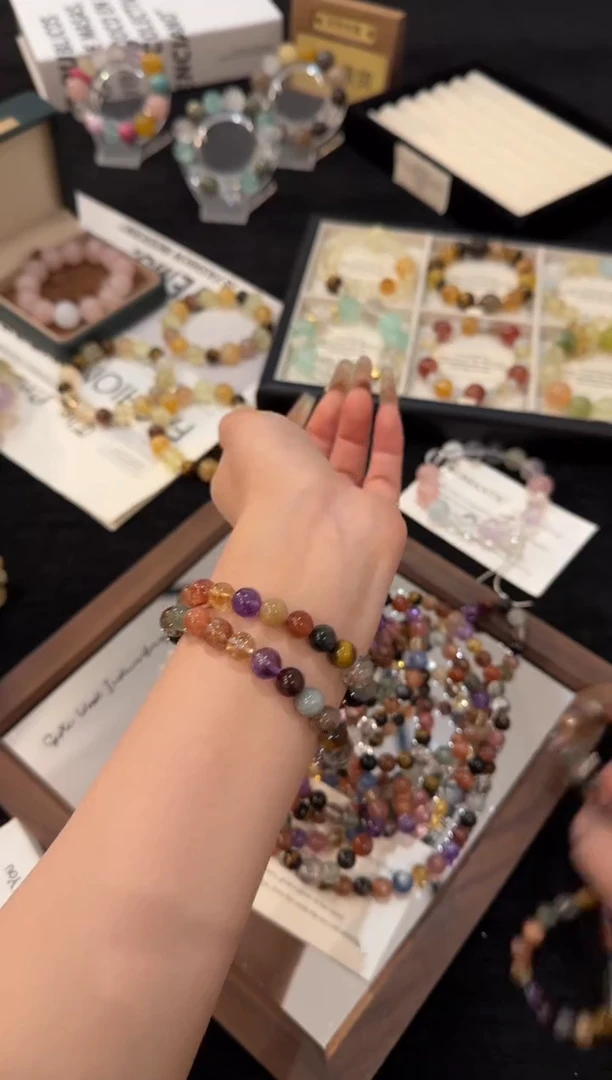 未镶嵌手链水晶多宝双圈x2868