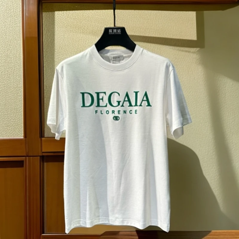 欧洲站2025春夏新款白色圆领T恤时尚纯棉百搭经典