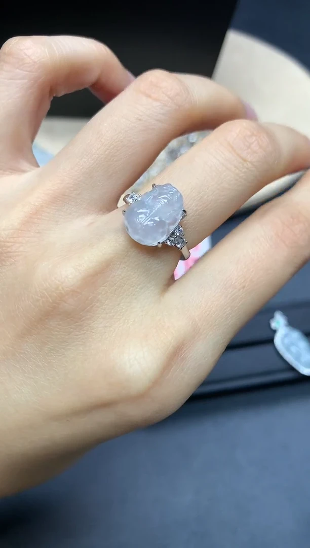 【闪购商品】翡翠戒指银S925镶嵌貔貅【多样性发其一】