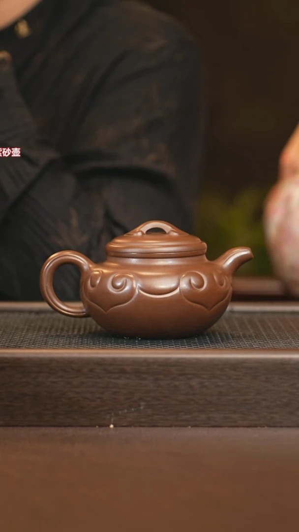 茶壶紫砂sjh 仿古如意 革紫泥 300。